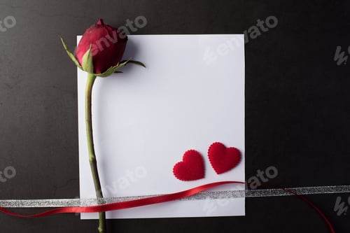Preview: Red Rose with white card
