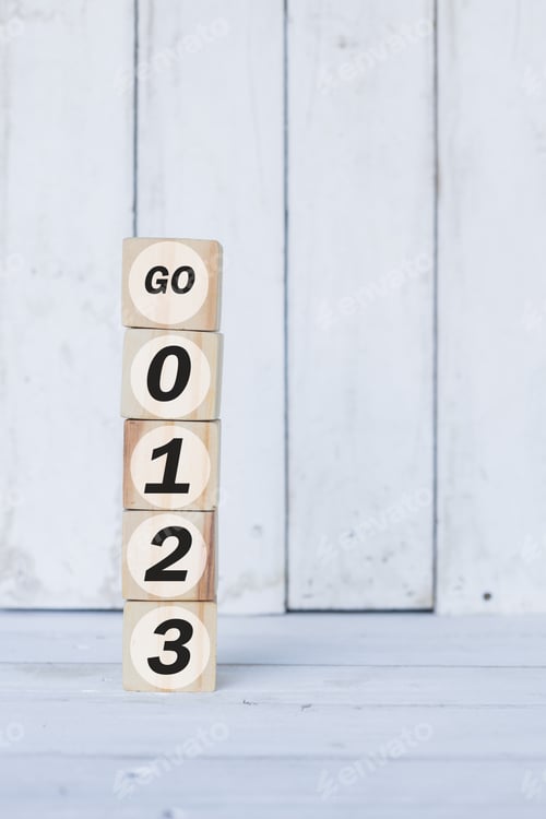 Preview: go word or concept on wooden blocks, white wood background