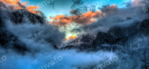 Preview: Winter Cloud Expanse In Yosemite Valley, Yosemite National Park, California