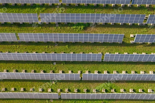 Preview: Aerial photograph of a field of solar panels