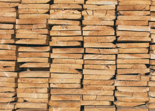 Preview: Piles of cut lumber, Eastend, Saskatchewan, Canada.