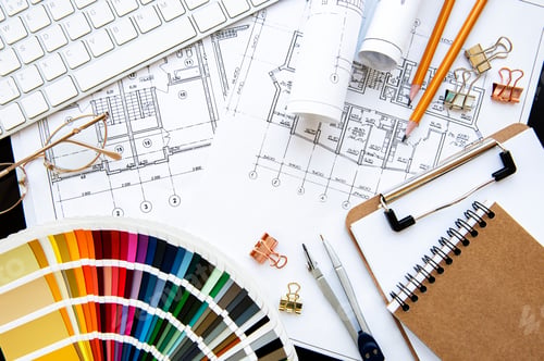 Preview: Architect workplace top view