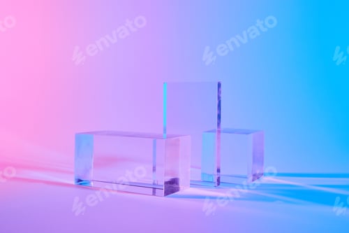 Preview: Product background podium glass display background, Transparent glass product display background
