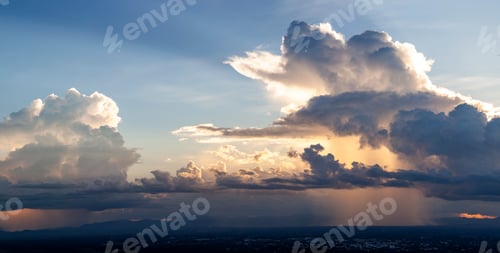 Preview: Storm clouds with the rain. Nature Environment Dark huge cloud sky black stormy cloud