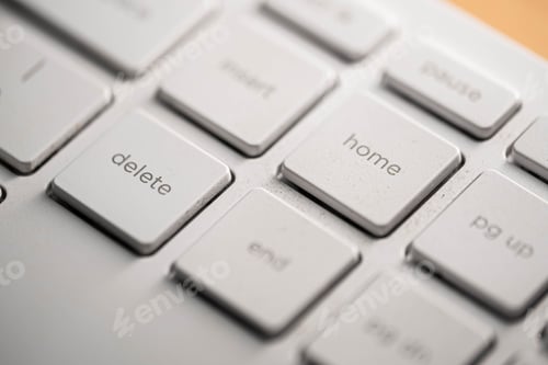 Preview: Computer keyboard and on the desk close up.