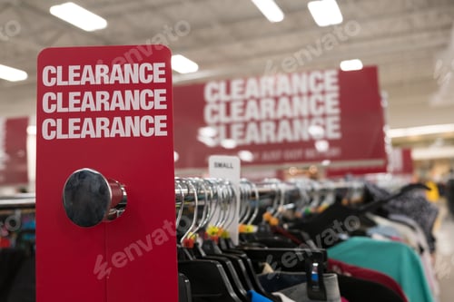 Preview: Clearance sale sign in store