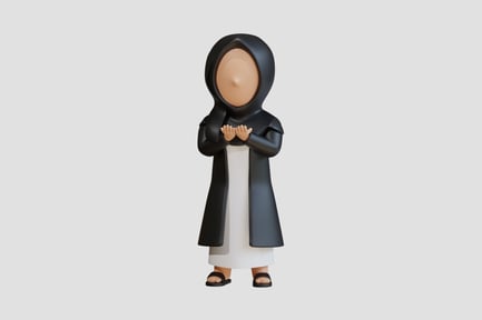 Preview: Muslim Woman 3D Character Grateful Gesture
