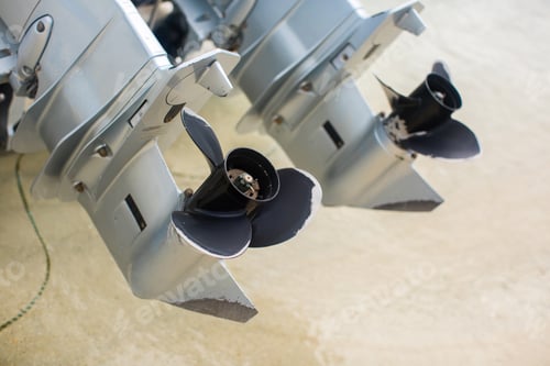 Preview: Propellers of the motor boat before the trip