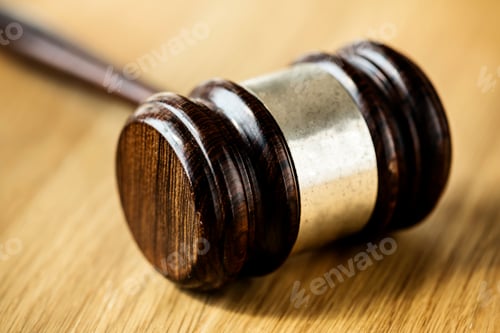 Preview: Closeup of gavel judgement concept
