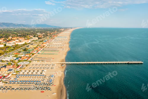 Preview: Aerial view of the Forte Dei Marmi coast in Versilia