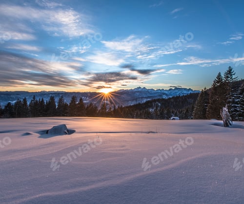 Preview: Scenic winter sunset