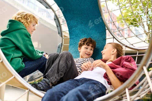 Preview: Joyful moments of childhood exploration in the colorful autumn playground