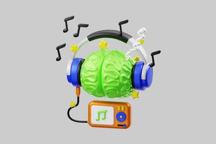 Visualização: Conceito de mentalidade criativa de música cerebral