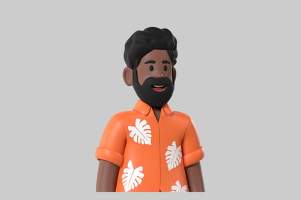 Preview: Cartoon man in hawaiian shirt