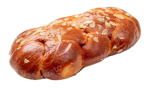 Preview: Easter bread greek tsoureki braid isolated on white. Sweet brioche