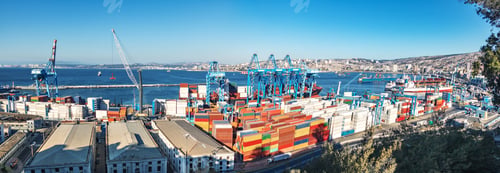 Preview: Panoramic aerial view of Valparaiso Harbor - Valparaiso, Chile