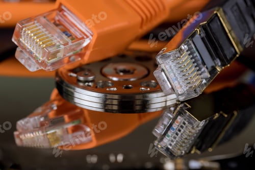 Preview: Using ethernet cables connected to internet, digital backup files are backed up online to a database