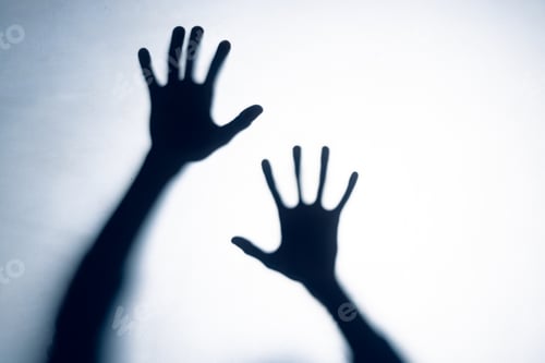 Preview: Composition of shape of two black hands on white background