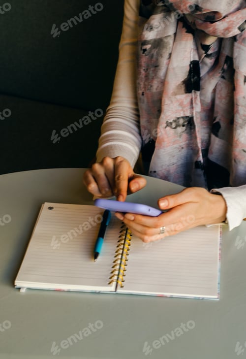 Preview: Girl using mobile phone. Using technology