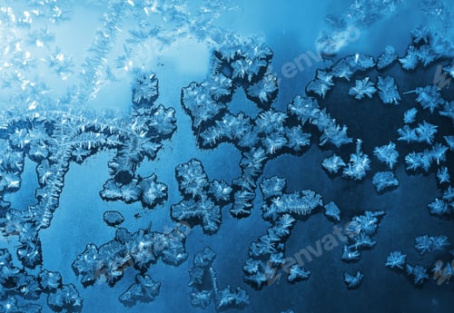 Preview: Beautiful ice patterns and sunlight, natural winter texture