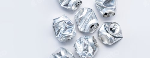 Vista previa: Aluminum broken cans. Sorting garbage for recycle.