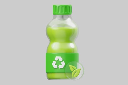 Preview: Recycled green juice bottle asset