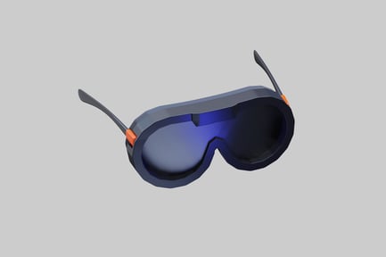 Preview: Safety goggles with orange accents and blue lenses