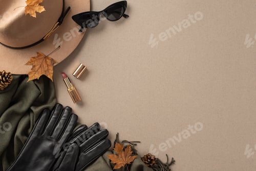 Preview: Fall Fashion Accessories with Cosmetics and Leaves