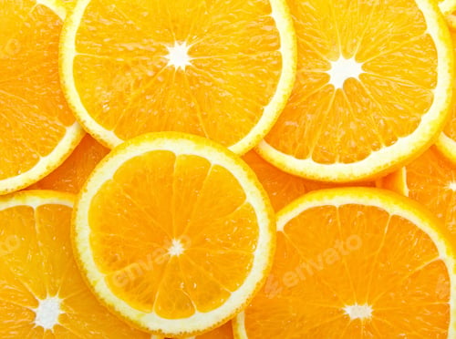 Preview: Orange slices isolated on white background
