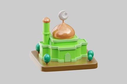 Preview: Cute ramadan mosque asset