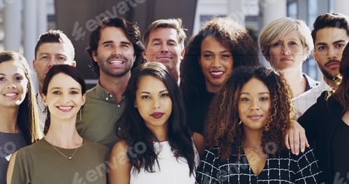 Preview: Cropped shot of a group of businesspeople standing in their workplace