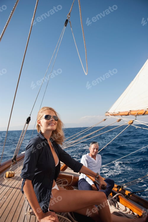 Preview: couple steering a sailing boat