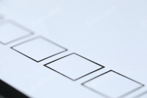Preview: Paper sheet with checkboxes as background, closeup
