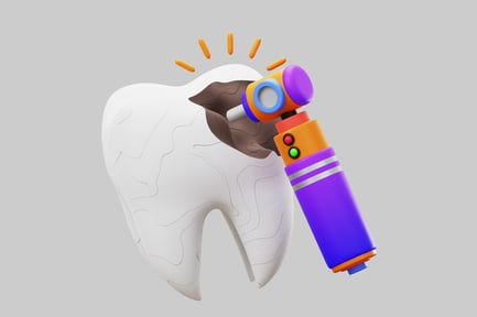Preview: Damaged tooth and drill tool