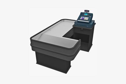 Preview: Cash register with digital display and storage compartment