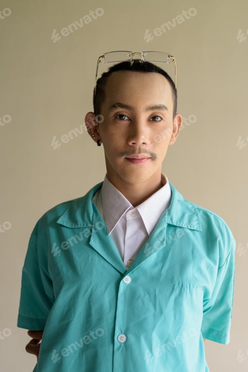 Preview: Portrait of young non binary gay man doctor