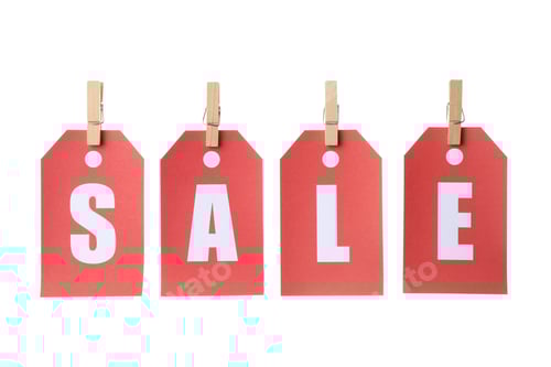 Visualização: Inscrição: Venda em etiquetas de preço isoladas em fundo branco