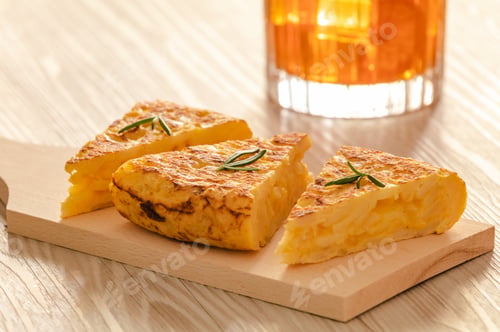 Preview: still life with spike typical Spanish potato omelette tapas