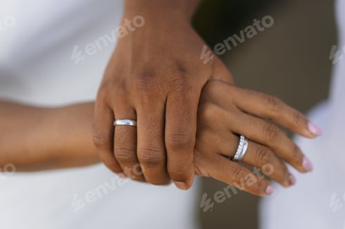 Preview: Hands of bride and groom with rings at a wedding, marriage ceremony