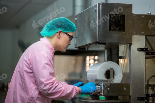 Preview: Worker Checking quality or checking stock of glass bottle in beverage factory.
