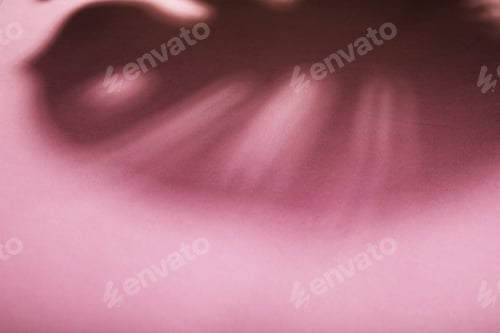 Preview: Shadow from tropical leaves of Monstera on a pink background. Flat lay, top view