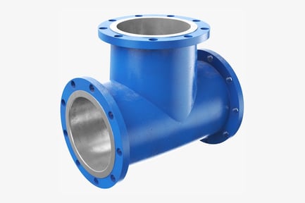Preview: Industrial Blue Flanged T-Pipe Connector
