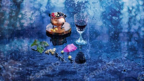 Preview: evening wine on the veranda inn a hot day in the rain