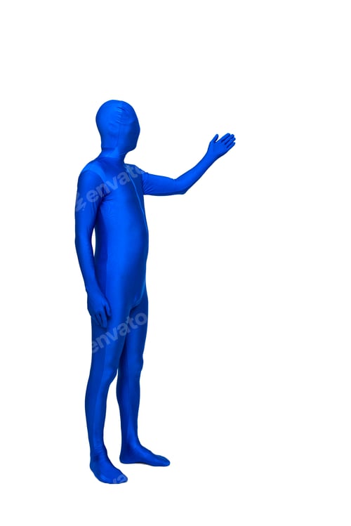 Preview: Mysterious blue man in blue suit