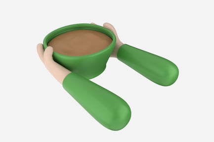 Share Food Icon 3D Illustration
