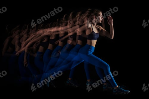 Preview: Female sprinter in motion