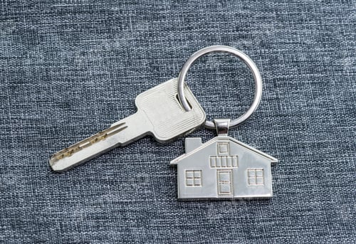 Preview: Key Chain With House Symbol And Key,Real Estate Concept