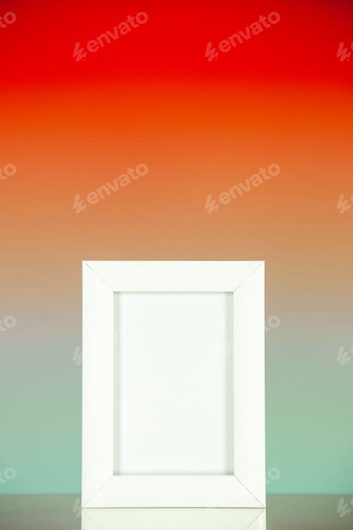 Preview: front view white picture frame on light red background portrait family color shoot picture gift