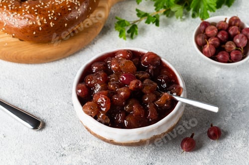 Preview: gooseberry jam. Organic marmalade. Berry jam. Berry confiture