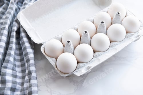 Preview: eggs pack white background table